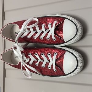 Converse All Star sneakers RED GLITTER! W sz9